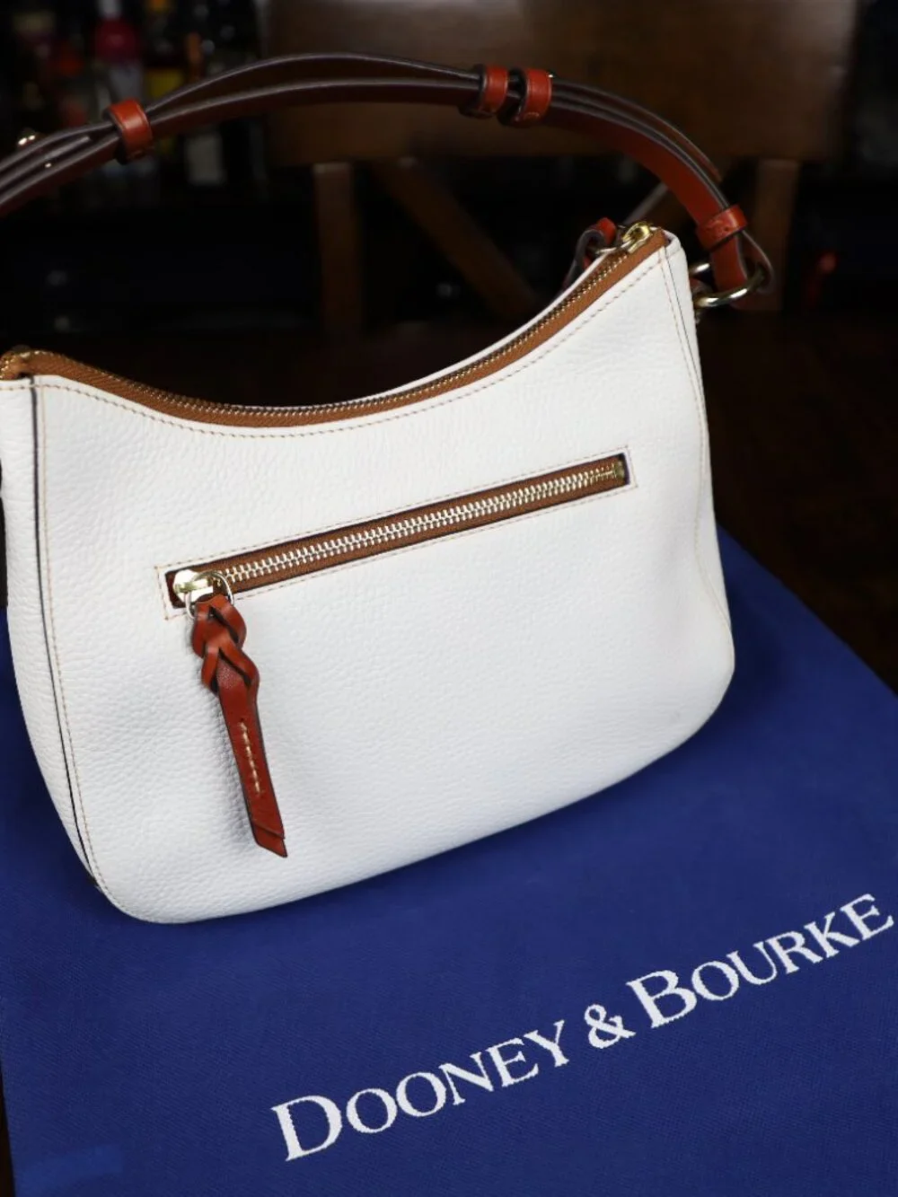 Dooney & Bourke White Pebble Grain Small Kiley Hobo (Practically New)